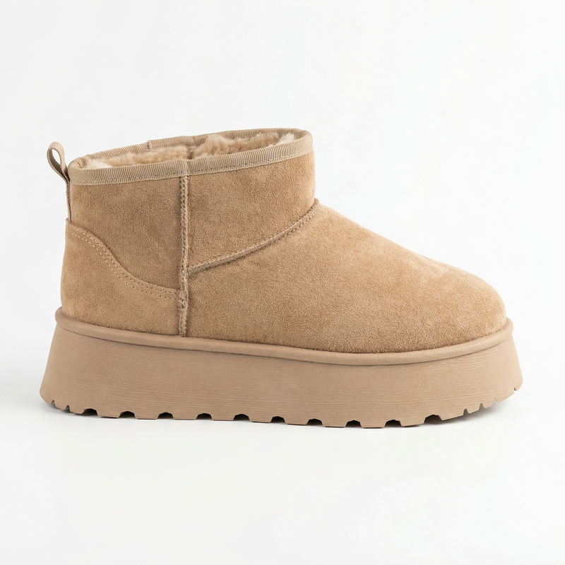 Bottines fourrées beige femme –  Importées d’Espagne 🇪🇸