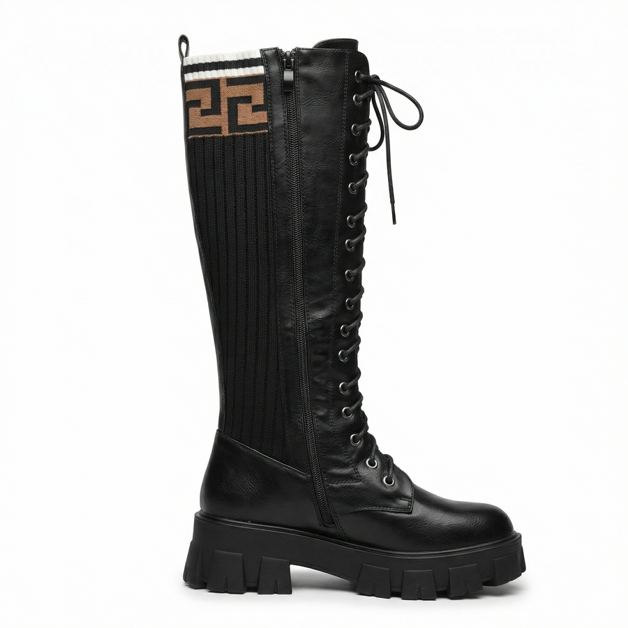 Bottes femme noires style combat – Importées d’Espagne 🇪🇸