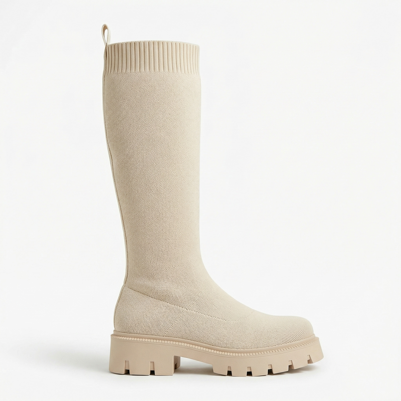 Bottes chaussette femme beige – Importées d’Espagne  🇪🇸