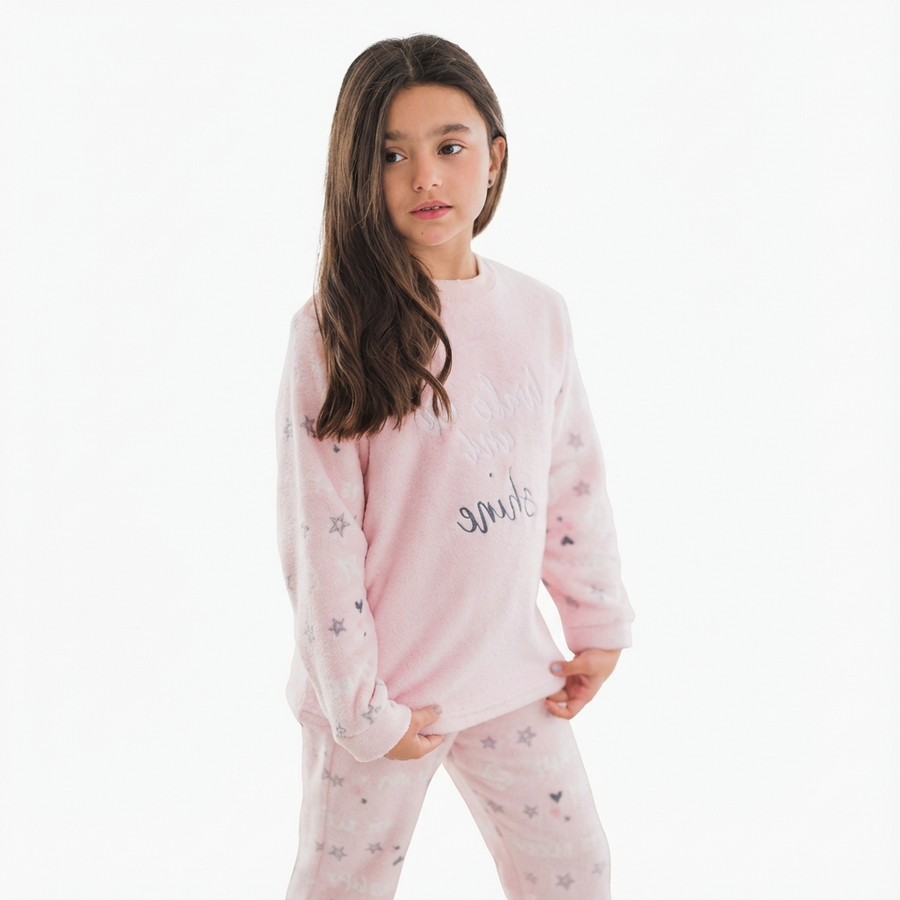 Pyjama Fille Polaire « SHINE » – Fabriqué en Espagne 🇪🇸