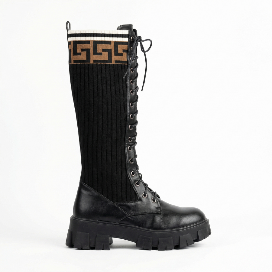 Bottes femme noires style combat – Importées d’Espagne 🇪🇸