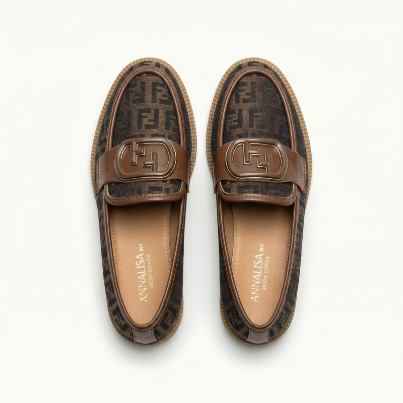 Mocassins Femme  Marron –Fabriqué en Espagne 🇪🇸