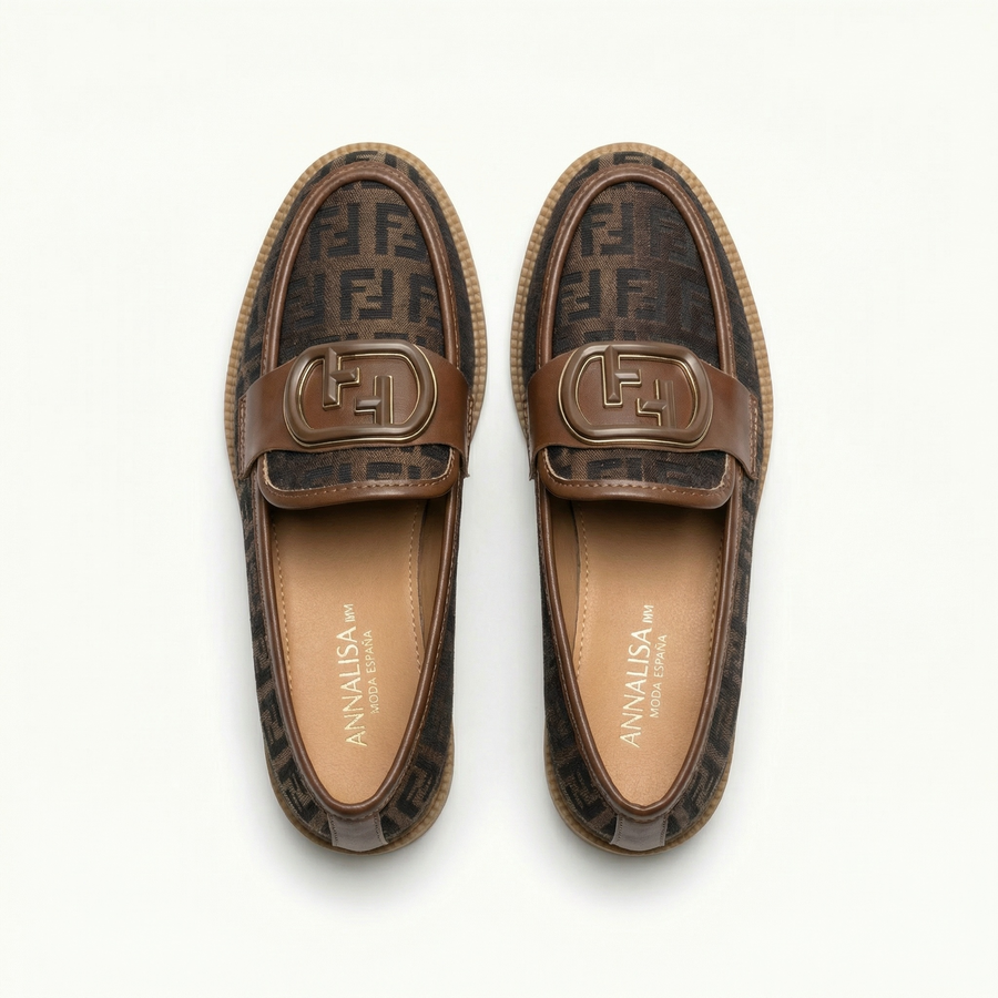 Mocassins Femme  Marron –Fabriqué en Espagne 🇪🇸