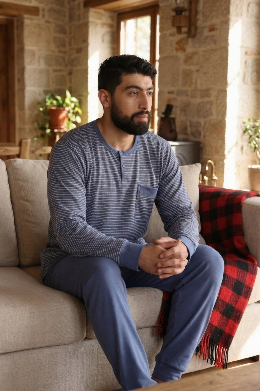 Pyjama Homme Hiver Confort & Style – Coton Premium (KF 48)