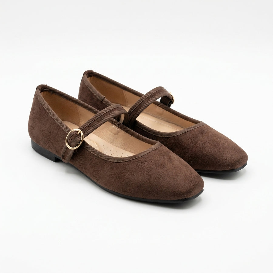Ballerines Babies Femme Suédine – Marron Chocolat