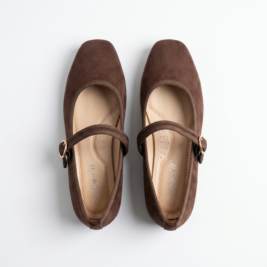Ballerines Babies Femme Suédine – Marron Chocolat