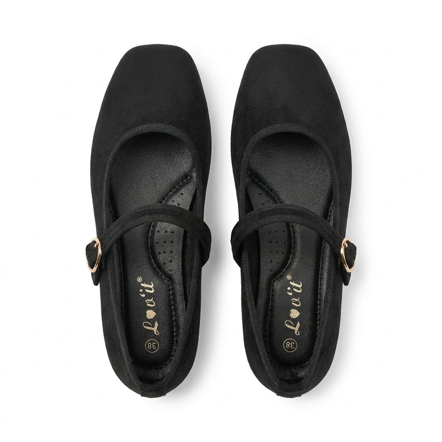 Ballerines Babies Femme Suédine – Noir