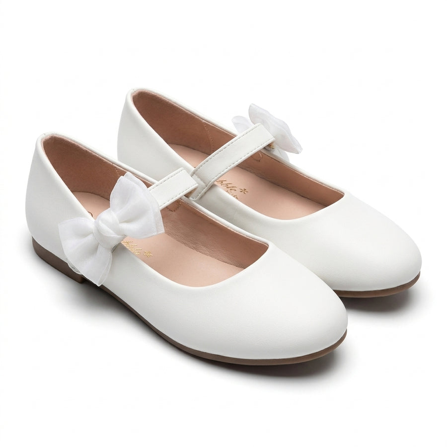 Ballerines Fille Mary Jane à Nœud – Bubble Kids – Importées d’Espagne 🇪🇸 – Blanc
