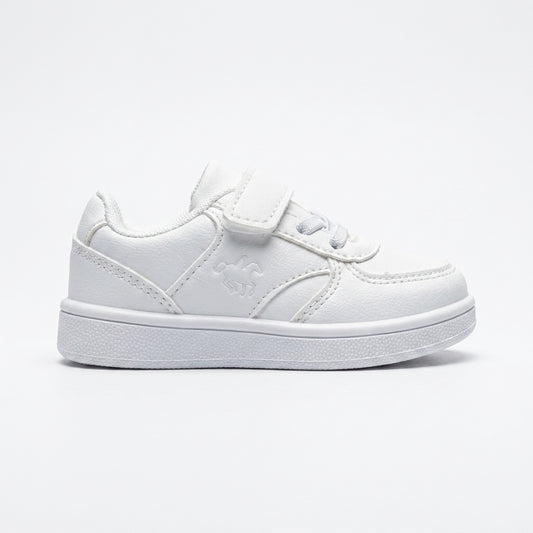 Baskets bébé blanches à scratch – profil