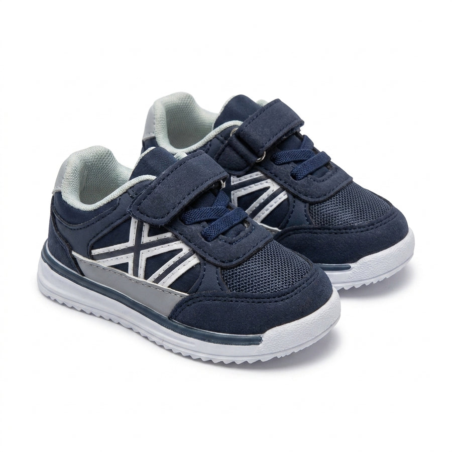 Baskets Bébé Garçon Scratch – BONINO – Importées d’Espagne 🇪🇸 – Bleu Marine