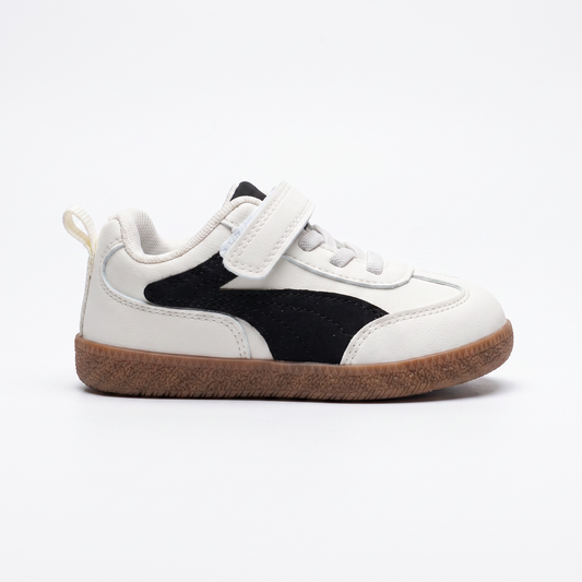 Baskets enfant blanc noir Bubble Kids vue de côté