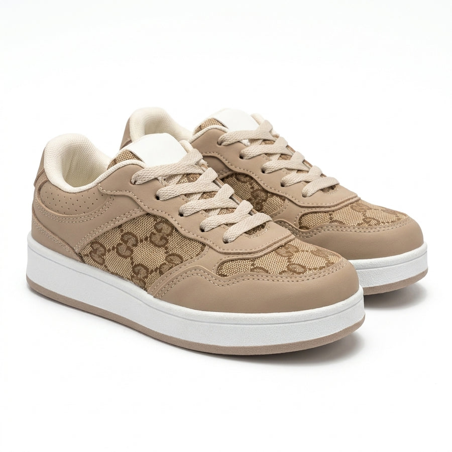 Baskets Enfant Chunky Monogramme – Importées d’Espagne 🇪🇸 – Beige
