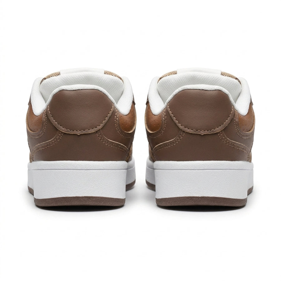 Baskets Enfant Monogramme à Lacets – Importées d’Espagne 🇪🇸 – Marron & Beige