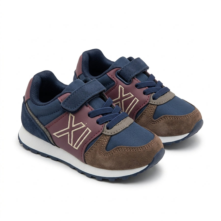Baskets Enfant Rétro Scratch – BONNINO – Importées d’Espagne 🇪🇸 –  Bordeaux & Bleu_Marine