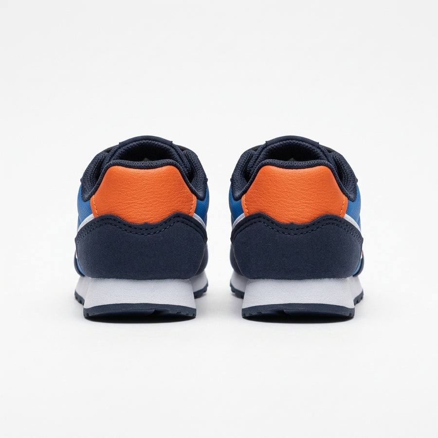 Baskets Enfant Rétro Scratch – BONNINO – Importées d’Espagne 🇪🇸 – Orange & Bleu_Royal