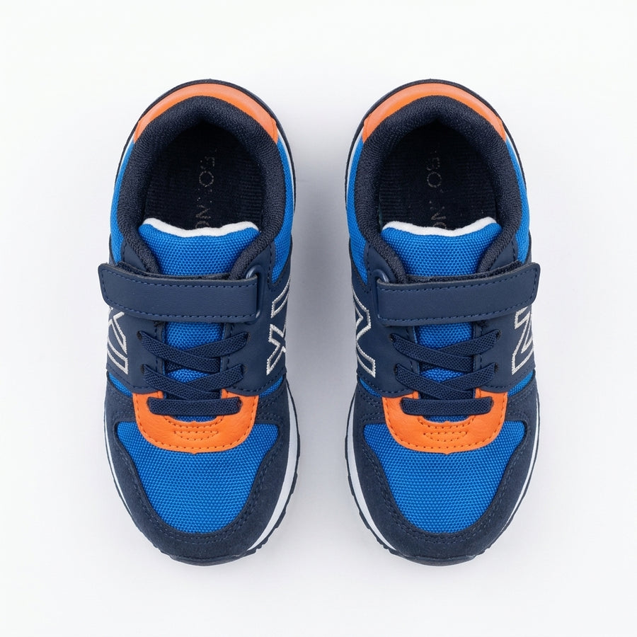 Baskets Enfant Rétro Scratch – BONNINO – Importées d’Espagne 🇪🇸 – Orange & Bleu_Royal