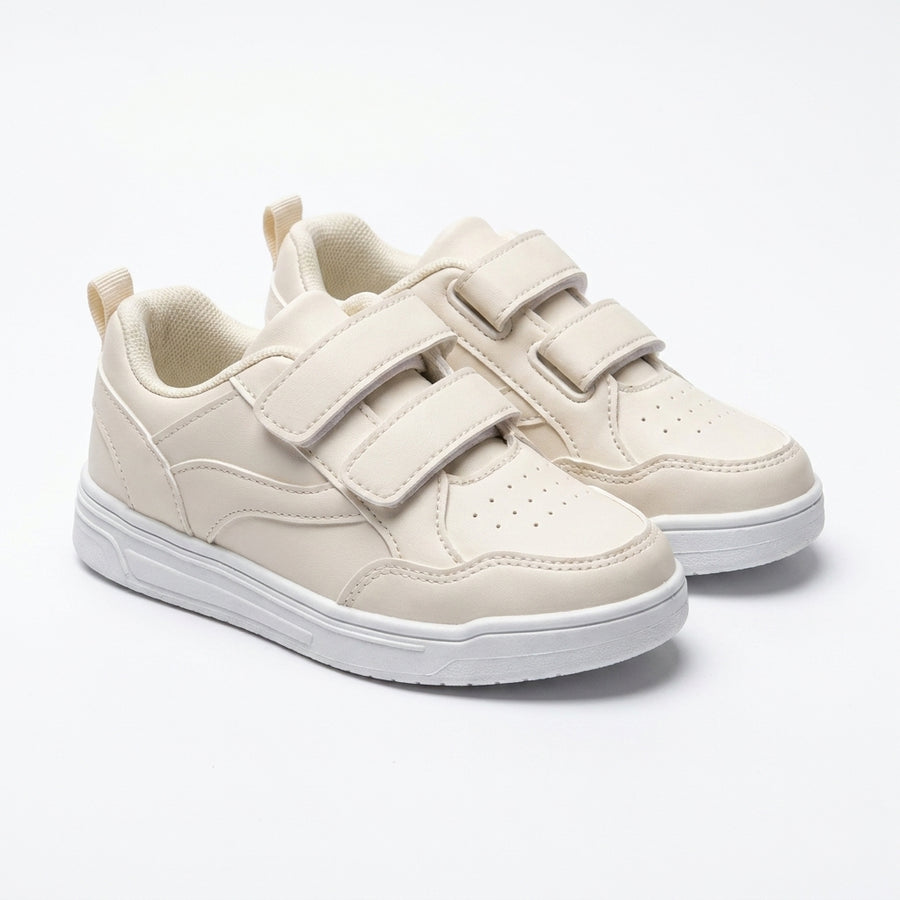 Baskets Enfant Unisexes Double Scratch – Importées d’Espagne 🇪🇸 – Beige