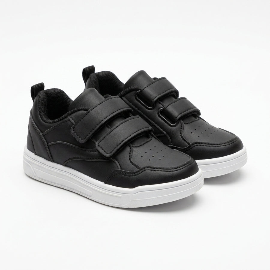 Baskets Enfant Unisexes Double Scratch – Importées d’Espagne 🇪🇸 – Noir & Blanc