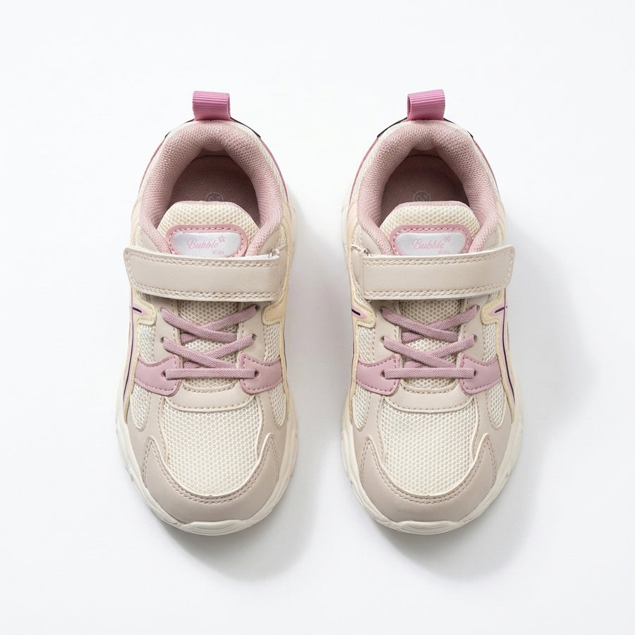 Baskets Fille Scratch – Bubble – Importées d’Espagne 🇪🇸 – Rose & Beige