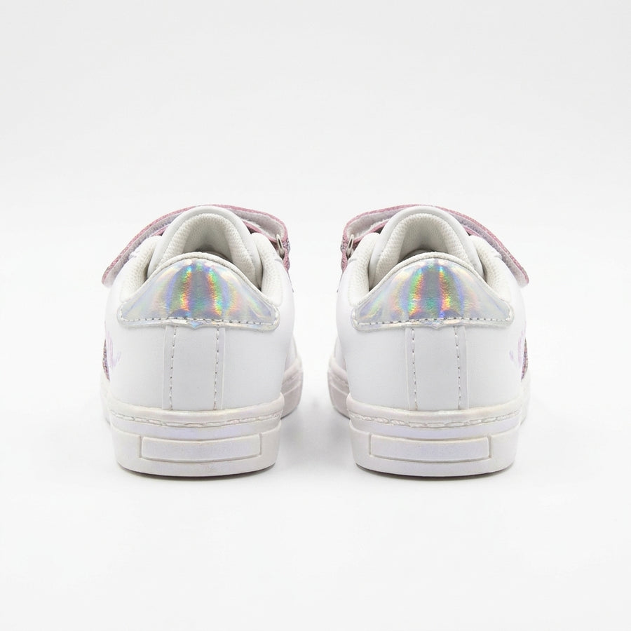 Baskets Fille Licorne Scratch – Bubble Kids – Importées d’Espagne 🇪🇸 – Blanc, Rose & Argenté