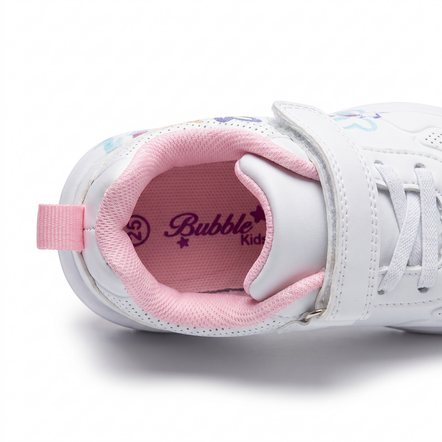 Baskets Fille Chunky Motif Cœurs – Bubble – Importées d’Espagne 🇪🇸 – Blanc