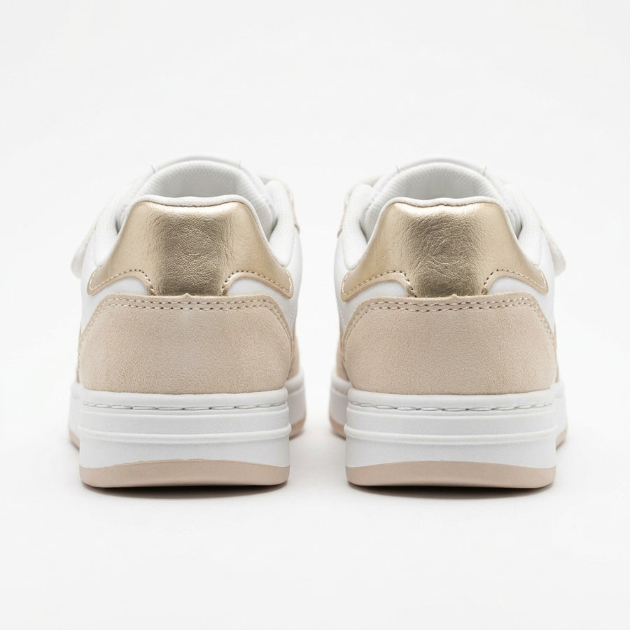 Baskets Fille Éclair Pailleté – Importées d'Espagne 🇪🇸 – Blanc & Doré