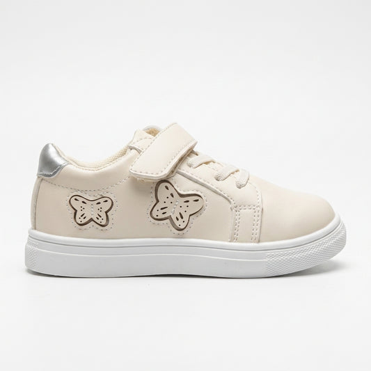 Basket fille crème à motifs papillons – vue de profil
