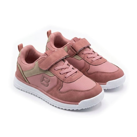 Paire de baskets fille à scratch rose et beige – BOMBAS Maroc