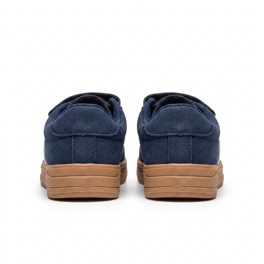 Baskets Garçon Scratch & Lacets – Bubble Kids – Suédine Bleu Marine