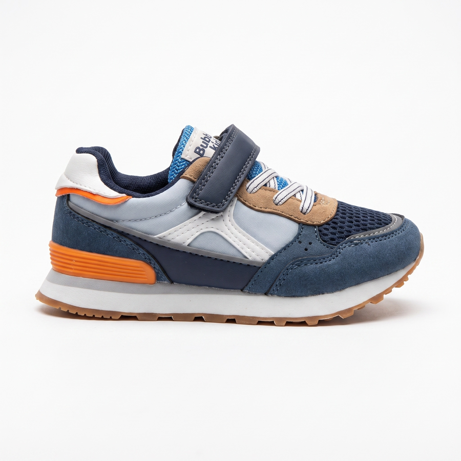 Baskets Garçon Rétro Runner – Bubble – Importées d’Espagne 🇪🇸 – Camel & Bleu