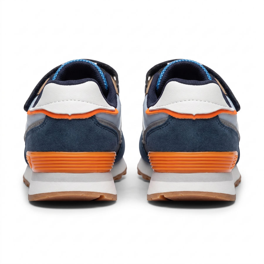 Baskets Garçon Rétro Runner – Bubble – Importées d’Espagne 🇪🇸 – Camel & Bleu
