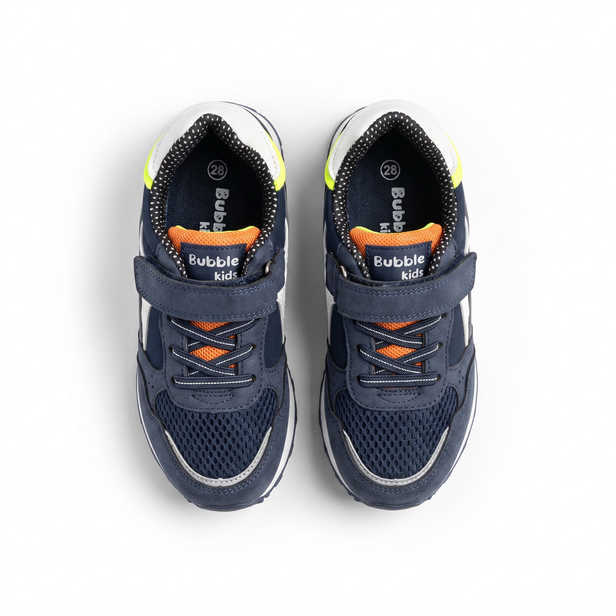 Baskets Garçon Rétro Runner – Bubble – Importées d’Espagne 🇪🇸 – Marine