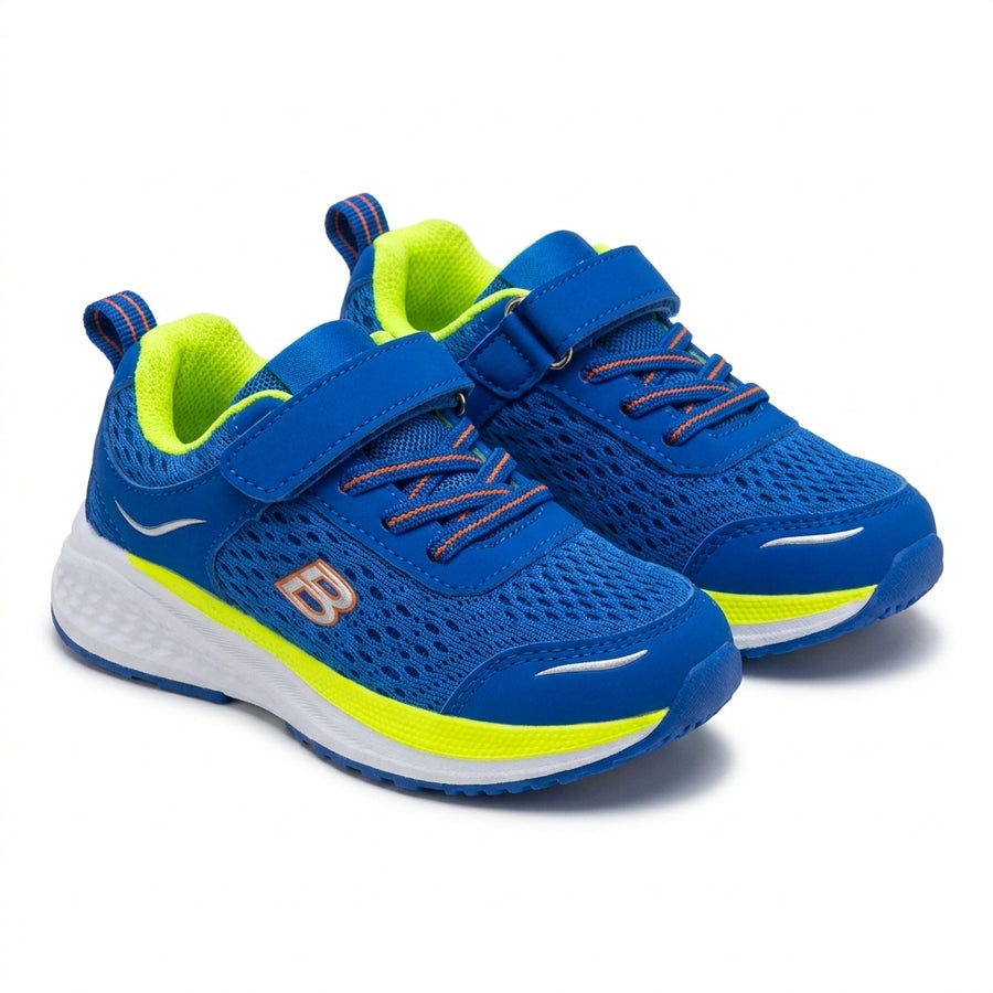Baskets Garçon Running Scratch – Importées d’Espagne 🇪🇸 –  Vert Fluo & Bleu