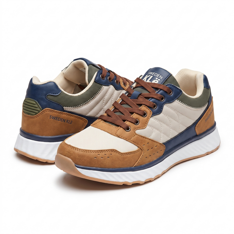 Baskets Homme Sweden KLE – Importées d’Espagne 🇪🇸 – Camel