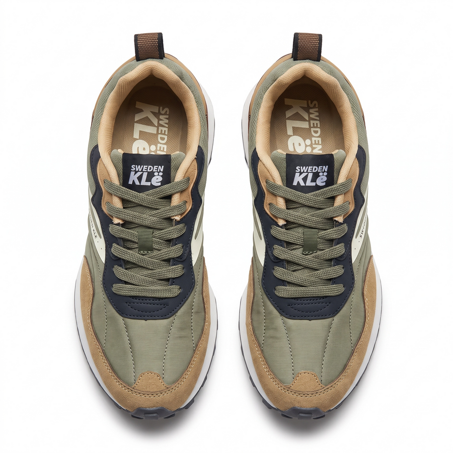 Baskets Homme Sweden KLE – Importées d’Espagne 🇪🇸 – Kaki & Beige