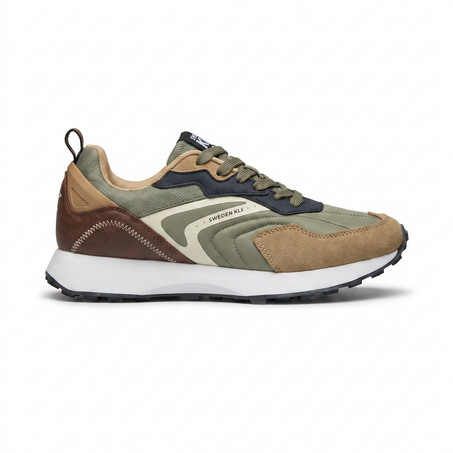 Baskets Homme Sweden KLE – Importées d’Espagne 🇪🇸 – Kaki & Beige