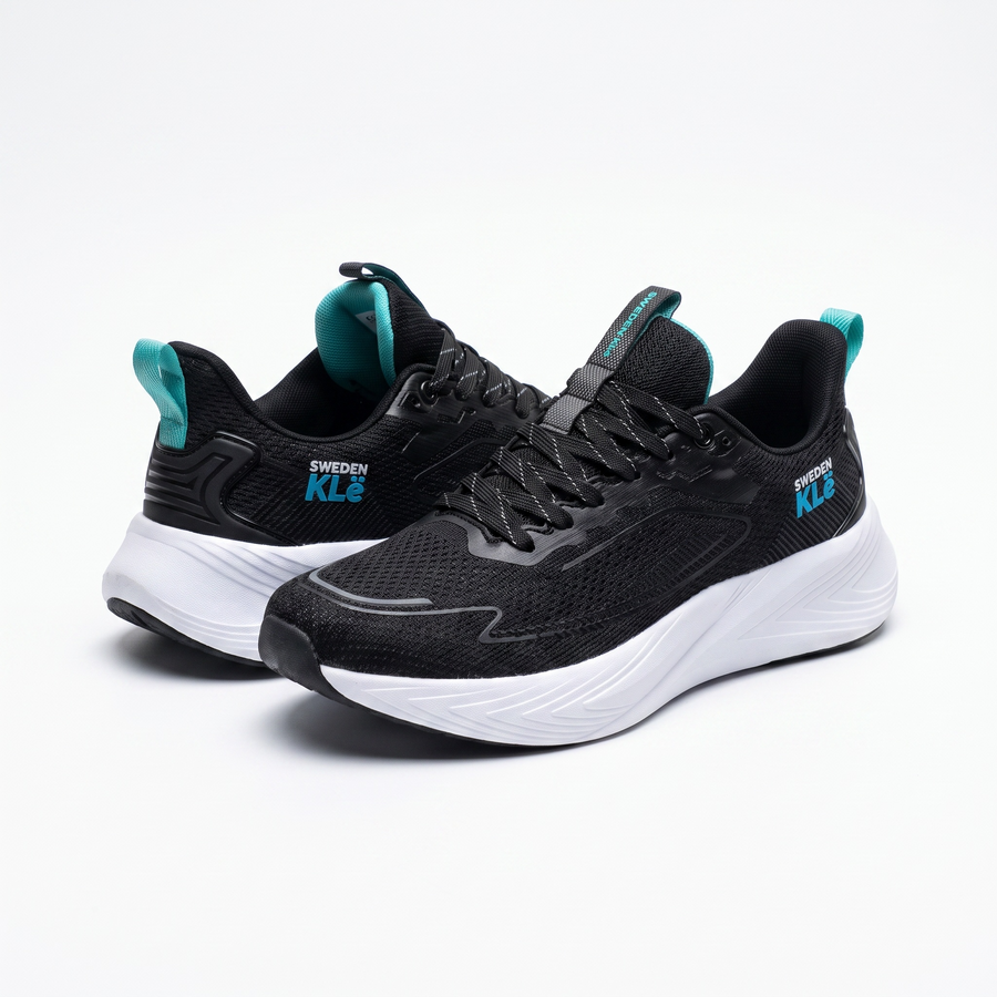 Baskets Homme Sweden KLE Noir & Turquoise – Importées d’Espagne 🇪🇸