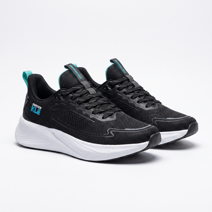 Baskets Homme Sweden KLE Noir & Turquoise – Importées d’Espagne 🇪🇸