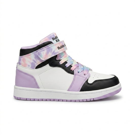 Baskets montantes fille Bubble Kids rose lilas blanc et noir