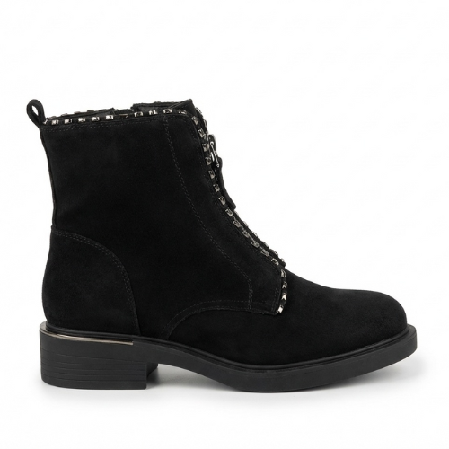 Women's Black Faux Suede Ankle Boots