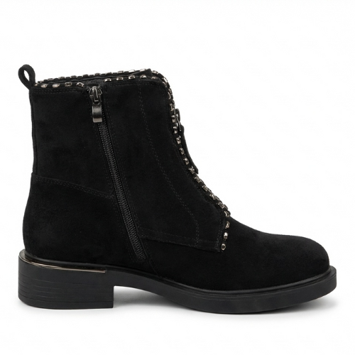 Women's Black Faux Suede Ankle Boots