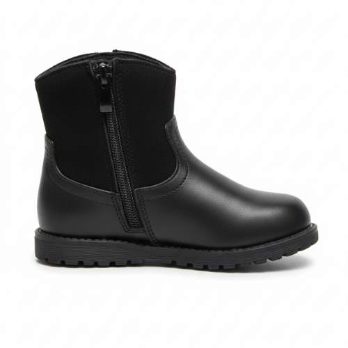 Bottines Fille Noires – Style Western