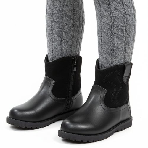 Bottines Fille Noires – Style Western – Importées d’Espagne 🇪🇸