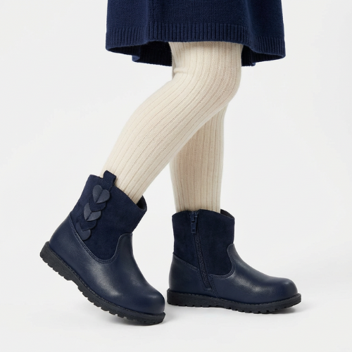 Bottines Fille Bleu Marine Élégantes – Importées d’Espagne 🇪🇸