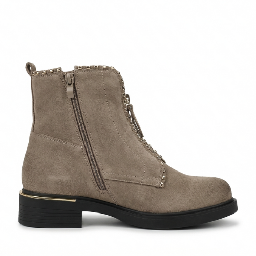 Bottines Femme en Suédine Taupe – Importées d’Espagne 🇪🇸