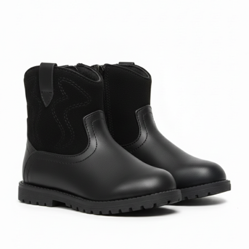 Bottines Fille Noires – Style Western – Importées d’Espagne 🇪🇸