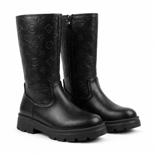 Bottes fille tendance noires vue 1 – Bombas Maroc