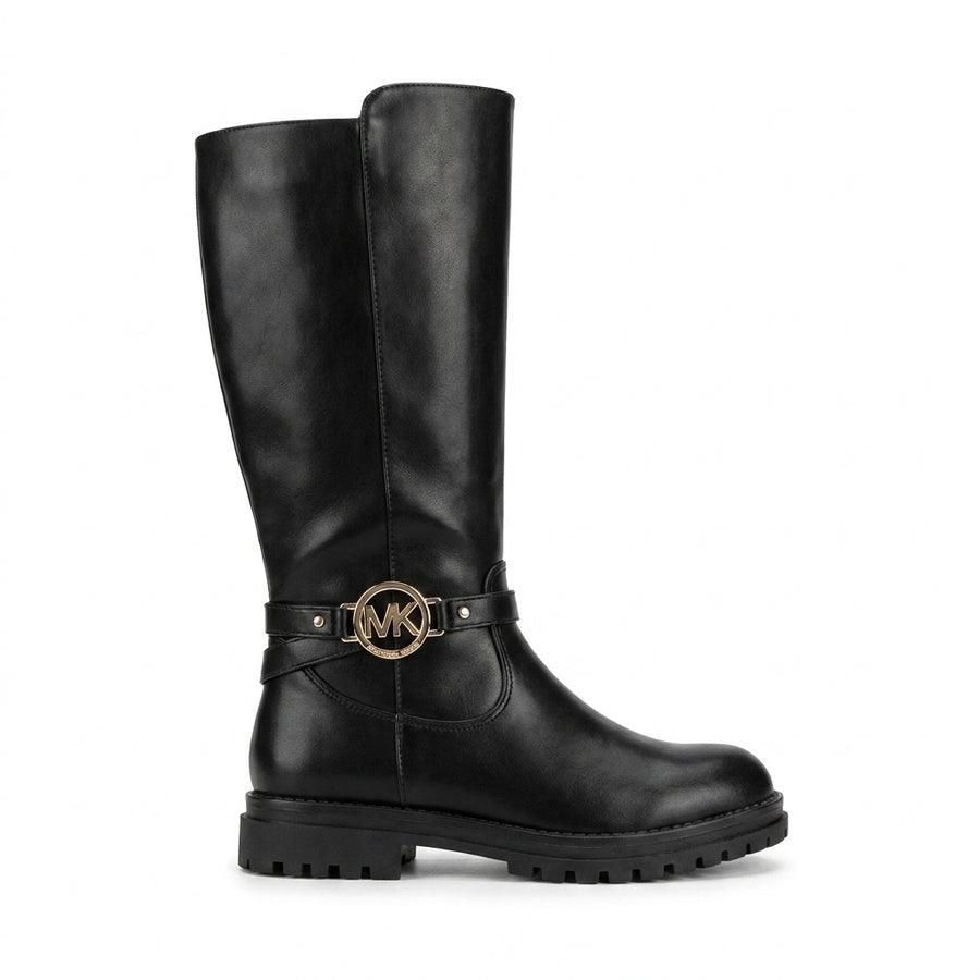 Bottes Hautes Fille Noires Boucle Dorée – Importées d’Espagne 🇪🇸