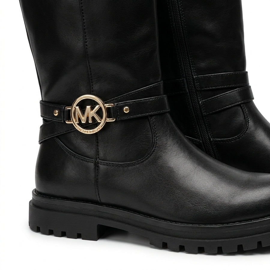 Bottes Hautes Fille Noires Boucle Dorée – Importées d’Espagne 🇪🇸