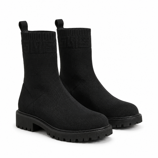 Bottines Femme Noires en Maille – Bombas Maroc